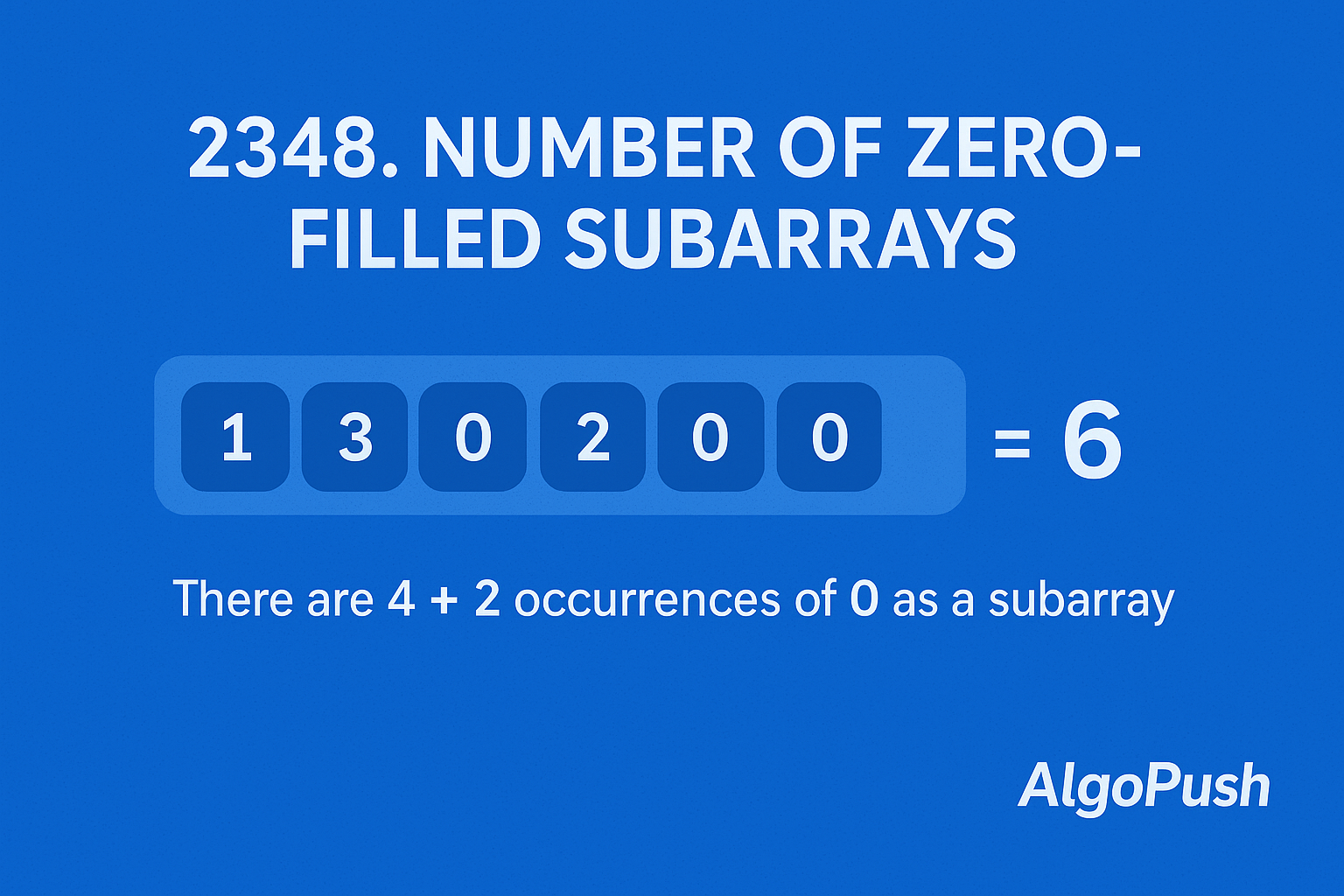Number of Zero-Filled Subarrays visualization